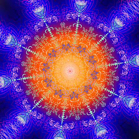 one of those overcomplicated, glowy neon snowflake things